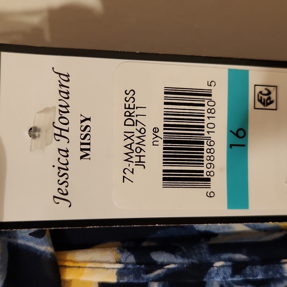 Jessica Howard Floral maxi wrap dress, Size 16, Navy with yellow flowers - Picture 8 of 10